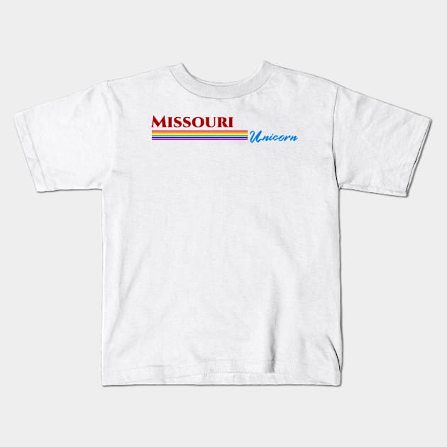 Missouri Unicorn Gift Kids T-Shirt by Easy On Me